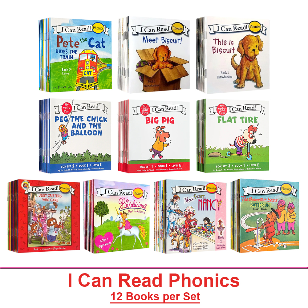 Kids Educational Posters - I Can Read Phonics 12 Books/Set