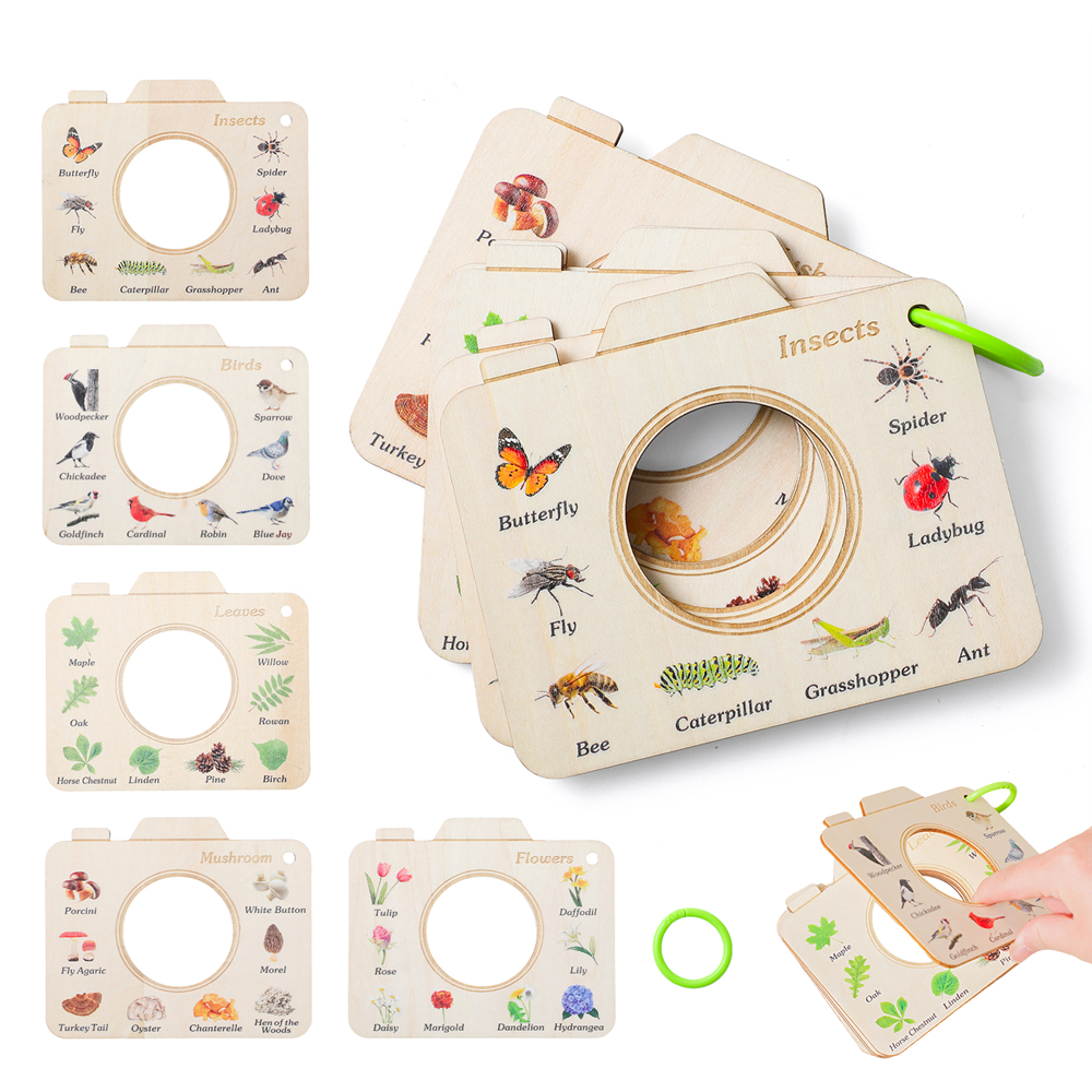 Kids Educational Resources - Wooden Camera Shape Nature Cognitive Book