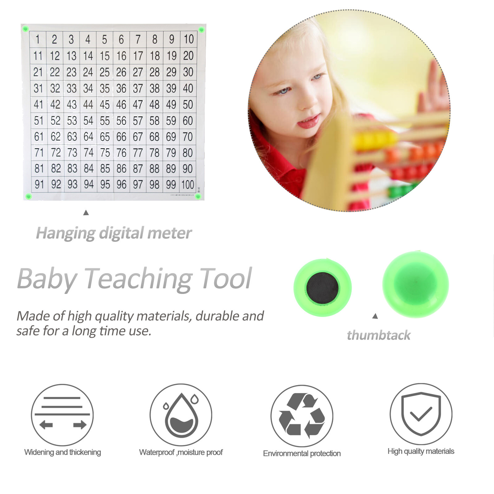 1Set Numbers Wall Chart 1-100  - Kids Education Charts reseña y precio
