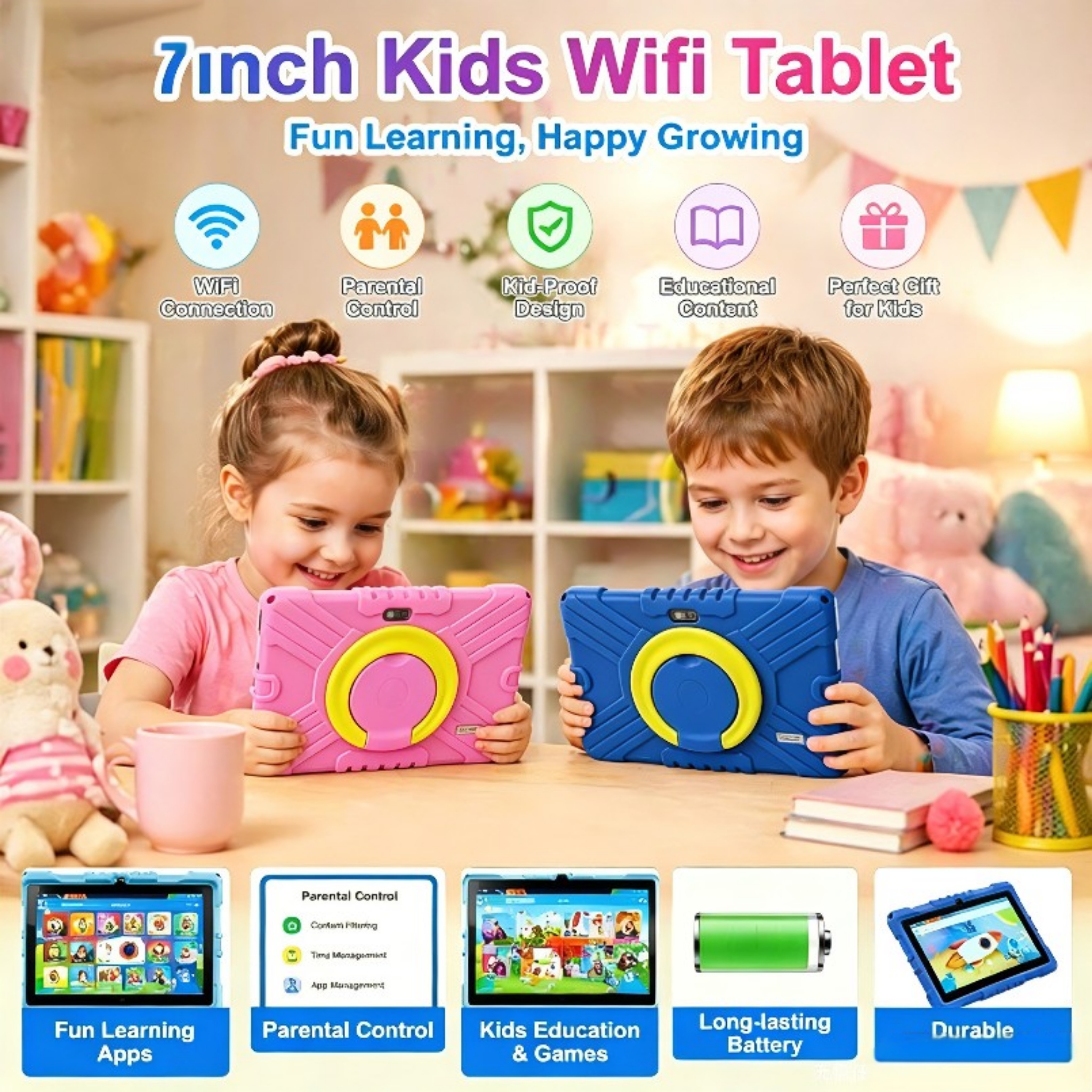 Android 13 Kids WIFI Tablet 7i - Kids Education Free App reseña y precio