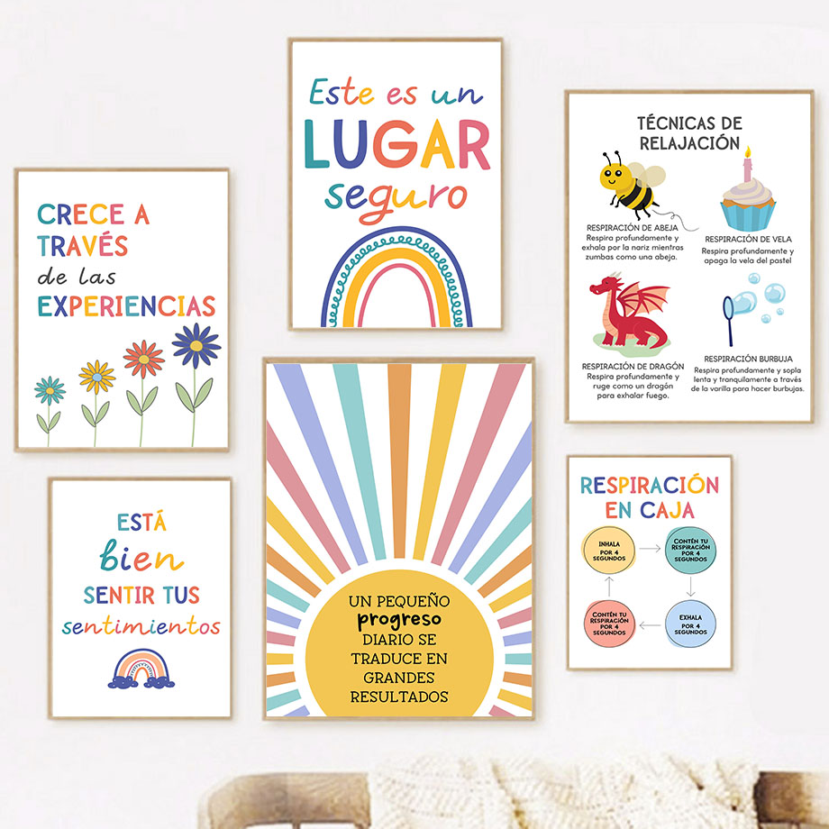 Spanish Education Motto Rainbo - Kids Educational Posters reseña y precio