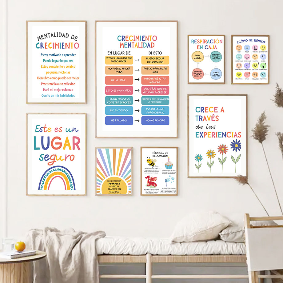 Spanish Education Motto Rainbo - Kids Educational Posters reseña y precio