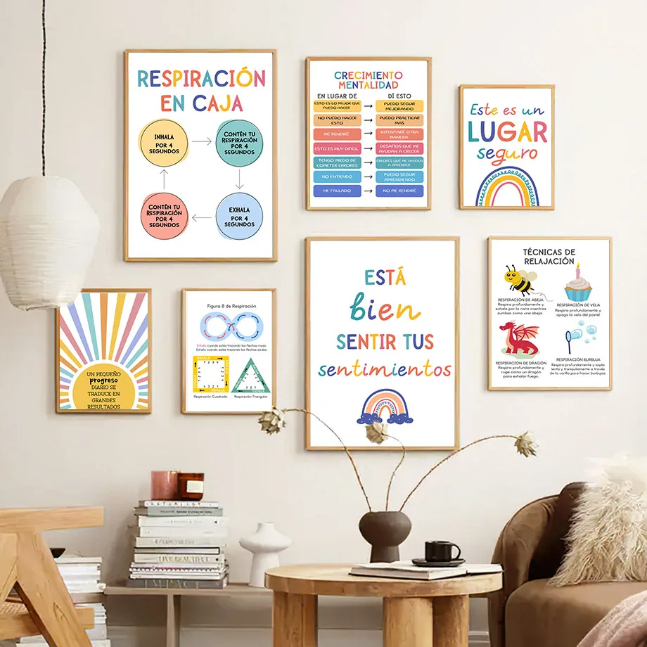 Spanish Education Motto Rainbo - Kids Educational Posters reseña y precio