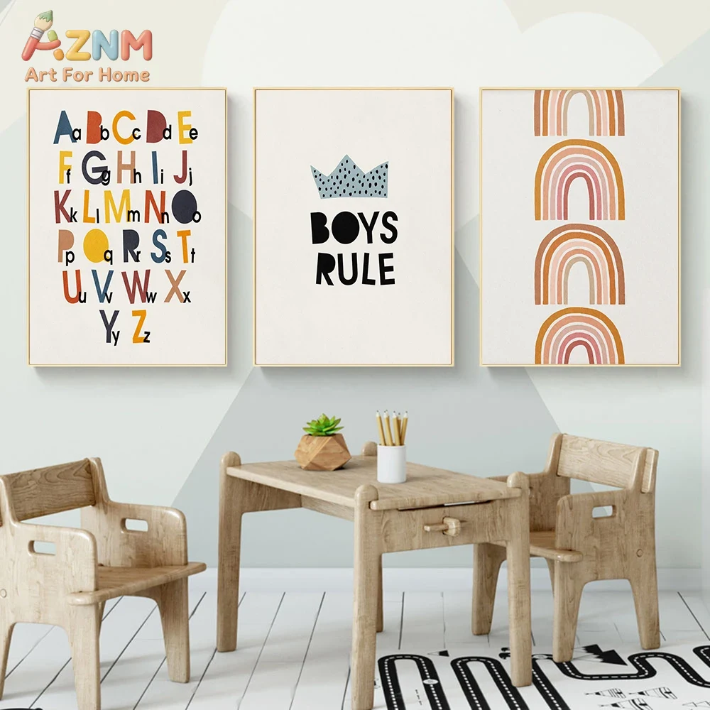 Rainbow Alphabet Poster Educat - Kids Educational Posters reseña y precio