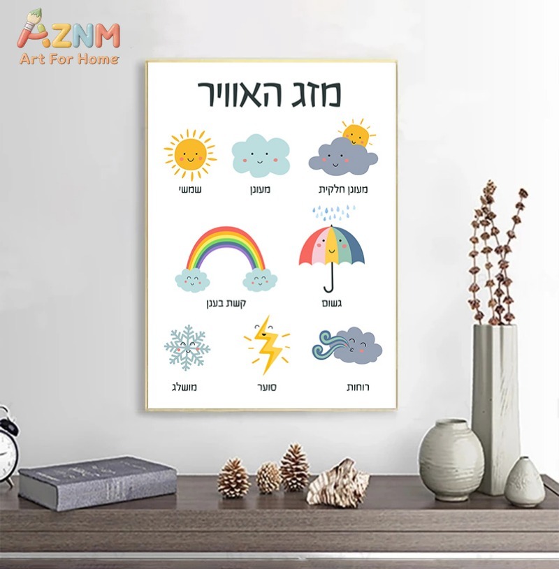 AZNM Hebrew Educational Kids C - Kids Education Charts reseña y precio