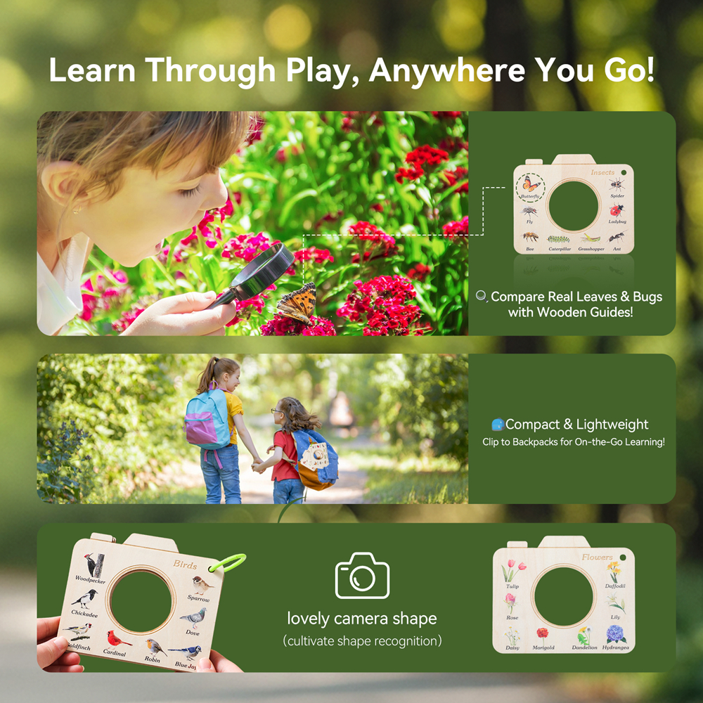 Wooden Camera Shape Nature Cog - Kids Educational Resources reseña y precio