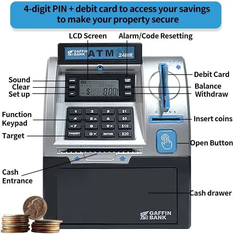 Children ATM Automatic Deposit - Kids Education Money reseña y precio