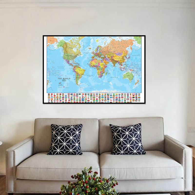 A2 Map of The World 59*42cm wi - Kids Educational Posters reseña y precio