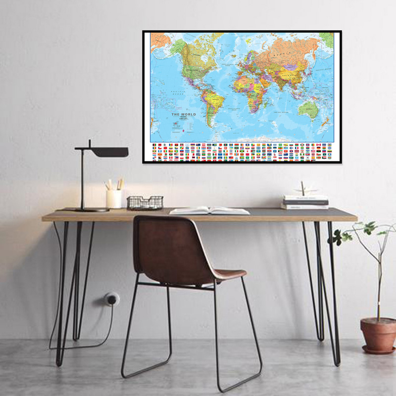 A2 Map of The World 59*42cm wi - Kids Educational Posters reseña y precio
