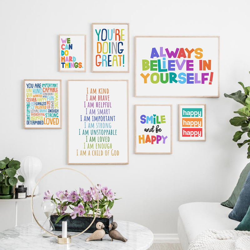 Positive Kid Classroom Wall Pi - Kids Educational Posters reseña y precio