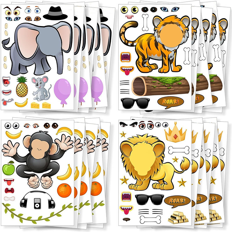 Cartoon Safari Animals Sticker - Kids Education Money reseña y precio