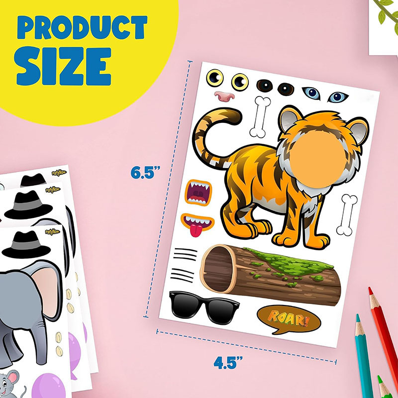 Cartoon Safari Animals Sticker - Kids Education Money reseña y precio