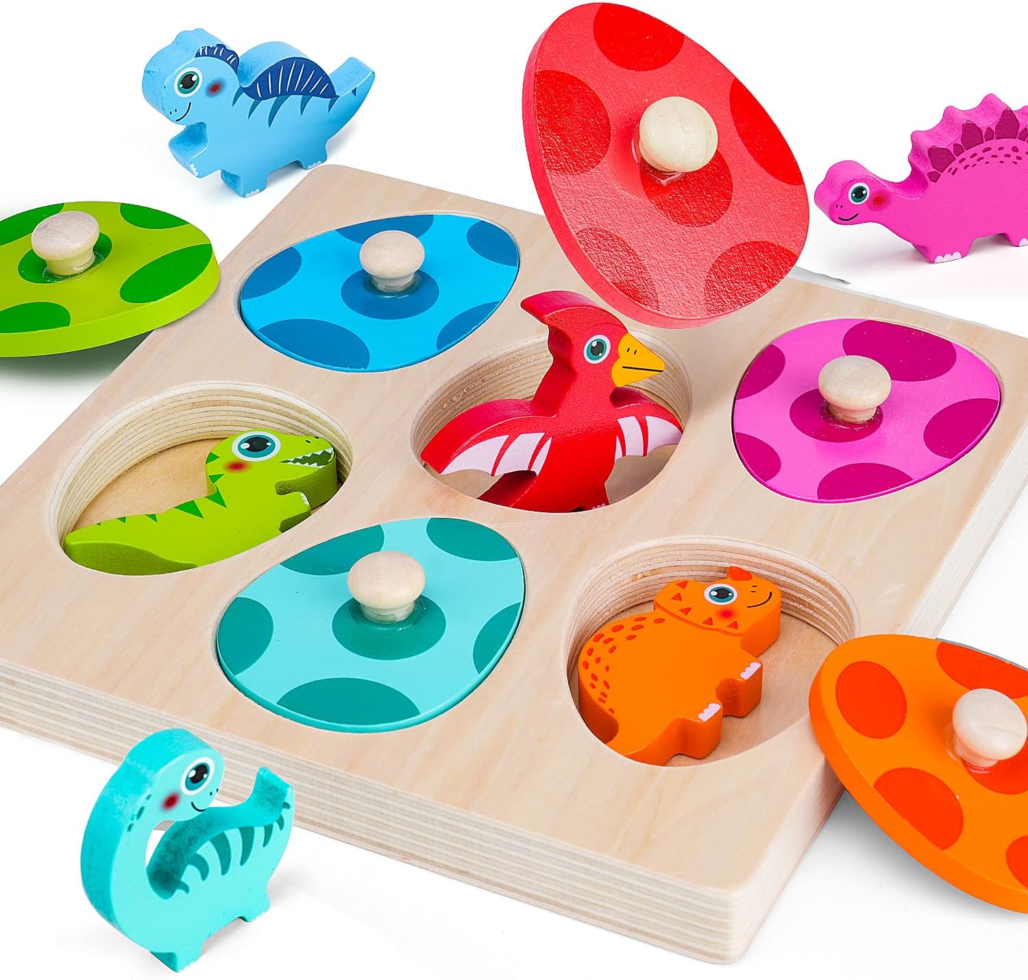 Wooden Dinosaur Jigsaw Puzzle  - Kids Educational Game 3 reseña y precio