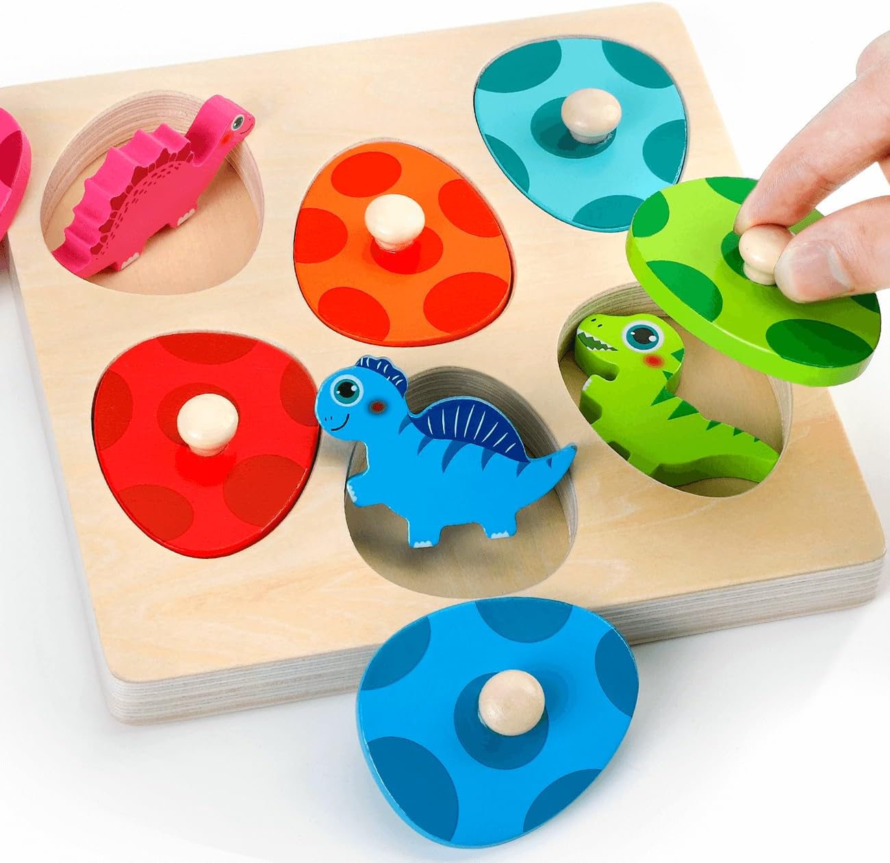 Wooden Dinosaur Jigsaw Puzzle  - Kids Educational Game 3 reseña y precio